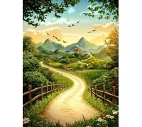 AxiangziK DIY Cross Stitch Kits Country Road 11CT 60x80cm