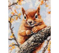 AxiangziK DIY Embroidery Kit Squirrels in the Tree 11CT 80x100cm