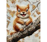 AxiangziK DIY Embroidery Kits Squirrels in the Tree 11CT 80x100cm