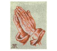AxiangziK DIY Latch Hook Kit Large Rug Praying Hands Latch Hook Rug Making Kit DIY Craft Set Tapestry Cushion Pre-Printed Patterns 21x29in