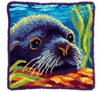 AxiangziK DIY Latch Hook Kits,Animal Otter,Latch Hook Cushion,Crochet Kits Pillow DIY Handmade Cushion Crochet Yarn Embroidery Pillowcase,17x17in