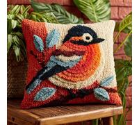 AxiangziK DIY Latch Hook Kits for Beginners,Animal Bird,Latch Cross Stitch Sofa Cushion,Includes Cushion Kits and Yarn Set for Crochet,17x17in