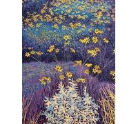 AxiangziK DIY Printed Cross Stitch Kit Colorful Flowers 11CT 40x50cm
