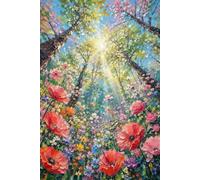 AxiangziK DIY Printed Cross Stitch Kit Trees and Flowers 11CT 40x50cm