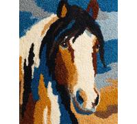 AxiangziK DIY Rug Making Kit Horse Animal Latch Hook Rug Making Kit DIY Craft Set Tapestry Cushion Pre-Printed Patterns 21x29in