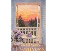 AxiangziK DIY Stamped Cross Stitch Kits Flowers by the Window 11CT 30x40cm