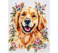 AxiangziK Embroidery Kit Cross Stitch Gifts,11CT,Animal Dog,Golden Retriever,DIY Cross Stitch Patterns Kits Crafts Embroidery Set for Home Decor,40x50cm