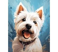 AxiangziK Embroidery Kit Cross Stitch Gifts 11CT,West Highland White Terrier,Animal Dog,DIY Cross Stitch Patterns Kits Crafts Embroidery Set for Home Decor,40x50cm