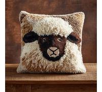 AxiangziK Latch Hook Cushion Kit,Animal Goat,Latch Hook Kit for Beginners Adults or Children,DIY Crochet Christmas Home Decor,17x17in