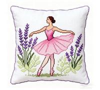 AxiangziK Latch Hook Cushion Kits for Adults,Ballerina in The Garden,Latch Hook Pillow Case,Embroidery Kits,DIY Needlework Pillow Cover Cushion Making,17x17in