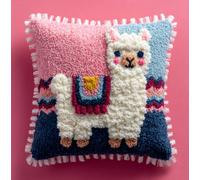 AxiangziK Latch Hook Kits for Adults,Animal Alpaca,DIY Latch Cross Stitch Sofa Cushion,Creativity Gift Embroidery Home Decoration,17x17in