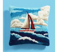 AxiangziK Latch Hook Pillow Kit for Beginners,sea Sailing Boat