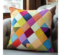 AxiangziK Modern and Simple 11CT Cross Stitch Pillow Kits for Adults,Colorful Geometric Rhombus,Cushion DIY Hand Embroidery Pillow Case Kit Stitch Set and Embroidery Sewing Craft,18x18in