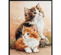AxiangziK Printed Cross Stitch Kits,11CT Embroidery kit,Two Cute Couple Cats,Cross-Stitch for Beginner Or Adults,DIY Easy Counted Cross Stitch,16x20inch