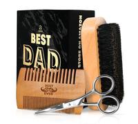 AXIARA Father's Day Gifts for Dad from Daughter Son - Best Dad Ever Beard Kit for Men Grooming and Care with Brush, Comb, Scissors & Storage Bag - Dad Gifts on Fathers Day, Beard Growth Kit for Men