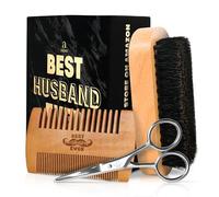 AXIARA Father's Day Gifts for Husband - Beard Kit for Men Grooming and Care with Brush, Comb, Scissors & Storage Bag - Husband Birthday Gift Ideas, Fathers Day Birthday Gifts for Men, Beard Growth Kit