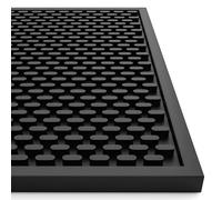 AXIESO Silicone Bar Mat - 1/2 Inch Thick Heat-Resistant and Food Safe Drip Mat - Spill Mats for Counter Top - Service Mat for Kitchen, Coffee Bar, Restaurant - Drying Mat for Glasses - 18 x 12 Inches