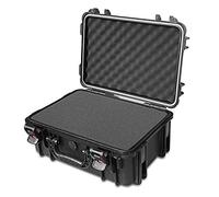 AxiGear Waterproof Hard Case with DIY Customizable Foam Insert 19 x 14 x 8in (Black)