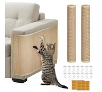 Axigundaone 2 Pcs Cat Scratch Mat for Couch, 23.6 x 15.7 Inch Bamboo Weaving Cat Scratching Pads, Cats Scratch Furniture Protectors for Wall, Sofa