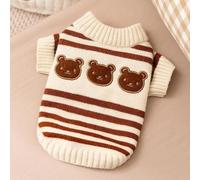 AXIIJGL XS Dog Sweater with Cute Pocket Decoration, Striped Soft Stretchable Fleece Warm Puppy Clothes for Small Dogs Cats, French Bulldog, Chihuahua for Winter