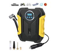 Axijobs Portable Electric Air Compressor, Car Compressor, 12V DC Car Tyre Inflator, Portable Digital Tyre Pump, 12V DC LCD Display, for Car, Bike, Motorcycle, Ball, Air Cushion