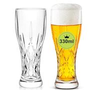 AXIM Beer Glasses Set, Craft Beer Pint Glass, Pilsner Beer Mug,Bar Glassware Drinking Glasses for Home Kitchen Entertainment (2 Pcs/330ml)