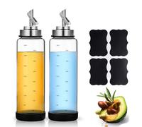 AXIM Oil Dispenser Bottle for Kitchen,500ML Oil and Vinegar Cruet Set with Steel Spouts and Labels for Cooking,Olive Oil Cruet with Degree Scale