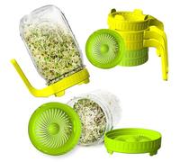 Axim Sprouting Jar Lid, Growing Kit for Mason Jar With Wide Mouth, Maker for Broccoli, Alfalfa, Radish, Clover, Mung Beans, Salad, Mix Sprouts (6 Pieces, 3 Yellow)