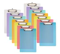Axincardarm 14 Pcs A4 Clipboard 7 Coloured Plastic Clip Boards with Hanging Hole, 32.5 x 22.5cm Multicolour Plastic Clipboard for Memo Note Document