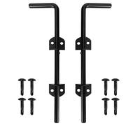 Axincardarm 2 Pack Cane Gate Drop Bolt Rod Kit 12 Inch Heavy Duty Cane Bolt, Iron Gate Drop Bolts for Doors Wood Gates Fences, Black