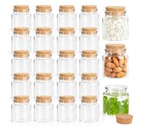 Axincardarm 20 Pcs Small Glass Cork Bottles 50ml Clear Empty Spell Jars, Mini Glass Jars with Cork Stoppers for Wedding Party Favors DIY Crafts