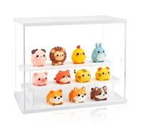 Axincardarm Acrylic Display Case 3 Tier Clear Acrylic Box with Door, Display Cases For Collectibles Miniature Figurines Models, 32 x 26.4 x 18cm