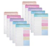 Axincardarm Set of 10 A5 Daily Planner Notepad 20.5 x 13.2cm To Do List Notebook, Planner Notebook for Work Task Planning and Personal Organized