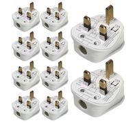 Axiom 10 X Quality New 13Amp Fused 3 Pin Plug Tops