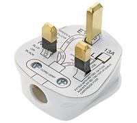 AXIOM 13Amp Fused Mains Plug top, UK 3A to BS1363 Mains 3-Pin, White, Single CE Certified (3)