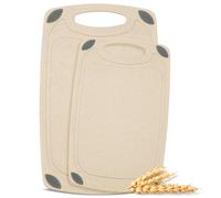 Axiom Creations 2-Piece Reversible Chopping Board Set Made from Natural Food Grade Wheat Straw Material - Eco-Conscious Alternative to Plastic - Gluten Free & BPA Free Cutting Boards for Kitchen