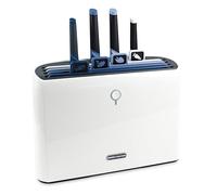 Axiom Creations Smart Chopping Board and Knife Set - Self Cleaning Cutting Board Set with 4 Colour Coded Chopping Boards, 4 Stainless Steel Knives - UV & Drying Holder Organizer for Kitchen