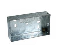 Axiom Electrical Double Socket Metal Socket Back Box 25mm Pack of 10