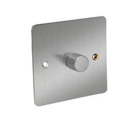 Axiom LED Dimmer Switch, Satin Chrome Finish, Flat Plate Design, 1 Gang 2 Way, 150W Capacity