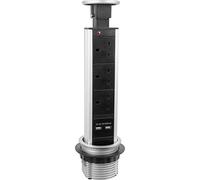 Axiom Pull Up Tower Socket 3 Sockets & 2 x USB