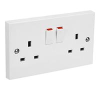 Axiom Switched Socket 2 Gang Single Pole