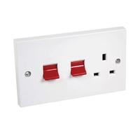 AXIOM WIRING CEDCS45SK COOKER SWITCH SKT. 45AMP DP HORIZONTAL
