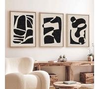 axiom wooden 20x30cm primitive art frame set of 3 in black and white