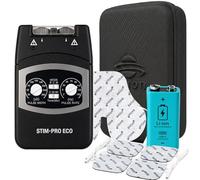 axion® 2-Channel TENS Device STIM PRO ECO - with 9V Li-Ion Battery | Rechargeable | Manually Adjustable TENS Device for Pain Therapy with 4 5x5 cm Electrode Pads | Medical Device (9v Rechargeable)