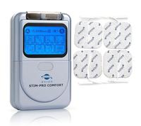 axion TENS Machine for Pain Relief STIM-PRO Comfort - with 4 pcs of 5x5cm Electrode Pads | Dual Channel TENS unit for muscle and nerve stimulator