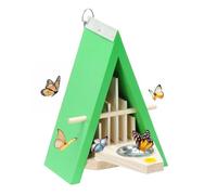 Axiqunel Butterfly House, Wooden Butterfly Feeder Garden Decoration for Outdoors, Wildlife World Natural Butterfly Habitat,Butterfly House Shelter Hotel