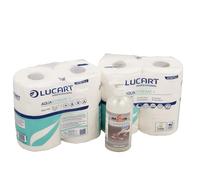 Axis Line AquaStream Toilet Paper 8 Rolls & Cream Soap 500 ml | Self-dissolving RV & boat TP - 2-ply, 400 sheets per roll, 9.5 x 11 cm - pump soap included
