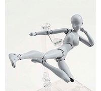 AXITWXIT Action Figures Body-Kun DX & Body-Chan DX PVC Figure Model Drawing for S H Figuarts with Box for Artists (Gray, Female)