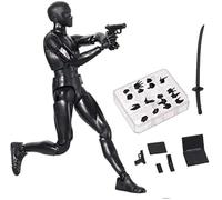 AXITWXIT Action Figures Body-Kun DX & Body-Chan DX PVC Figure Model Drawing for S H Figuarts with Box for Artists (Black, Male)