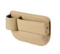 AXIYUE Car Seat Gap Filler Organiser for Jaguar I-PACE (X590 2018-2025 2026),Console Side Pocket Storage With Cup Holder,Seat Crevice Catch Box,Reserved Charging Port,Beige